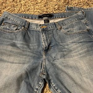 Calvin Klein flare leg light wash jeans